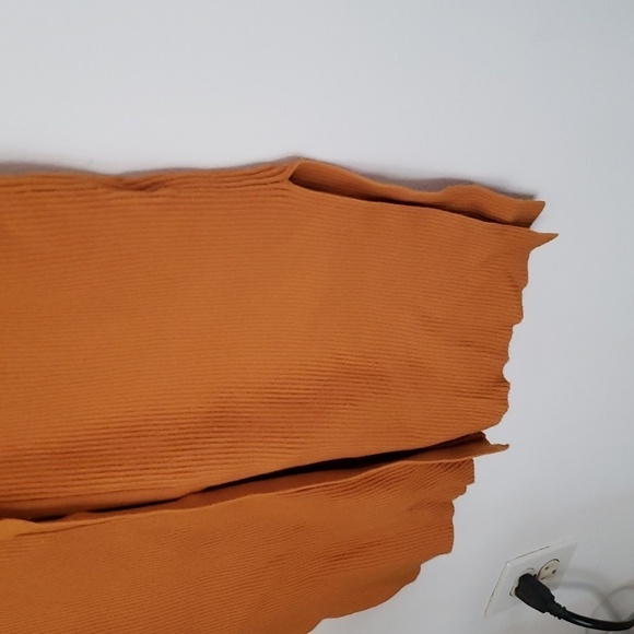 Moth Anthropologie mustard yellow button down ribbed sweater midi maxi dress Med - Picture 4 of 12